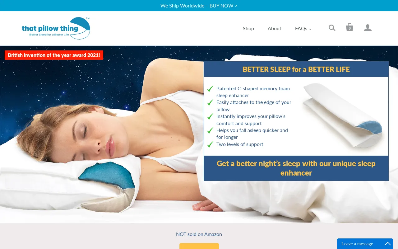 That Pillow Thing website screenshot