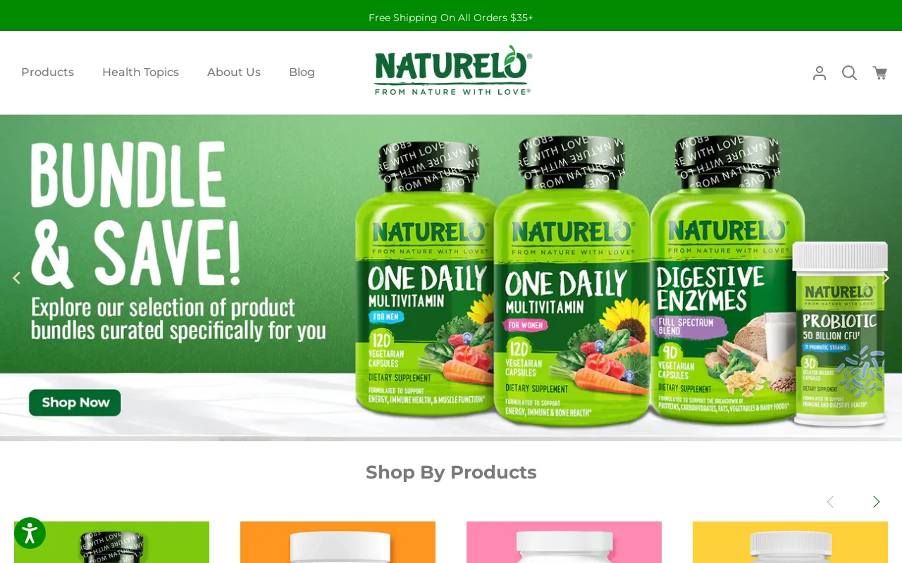 NATURELO Premium Supplements screenshot