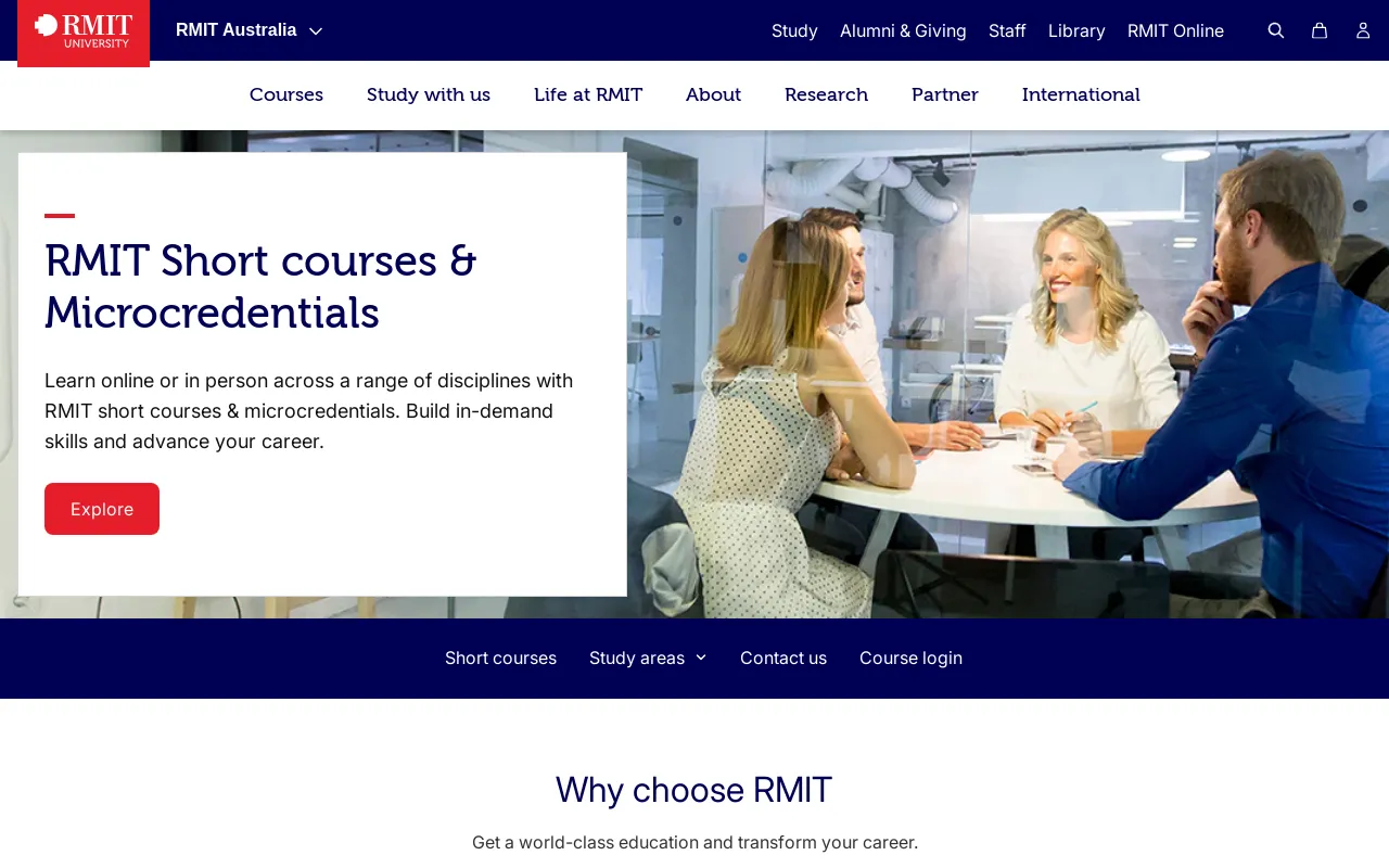 RMIT Short Courses screenshot