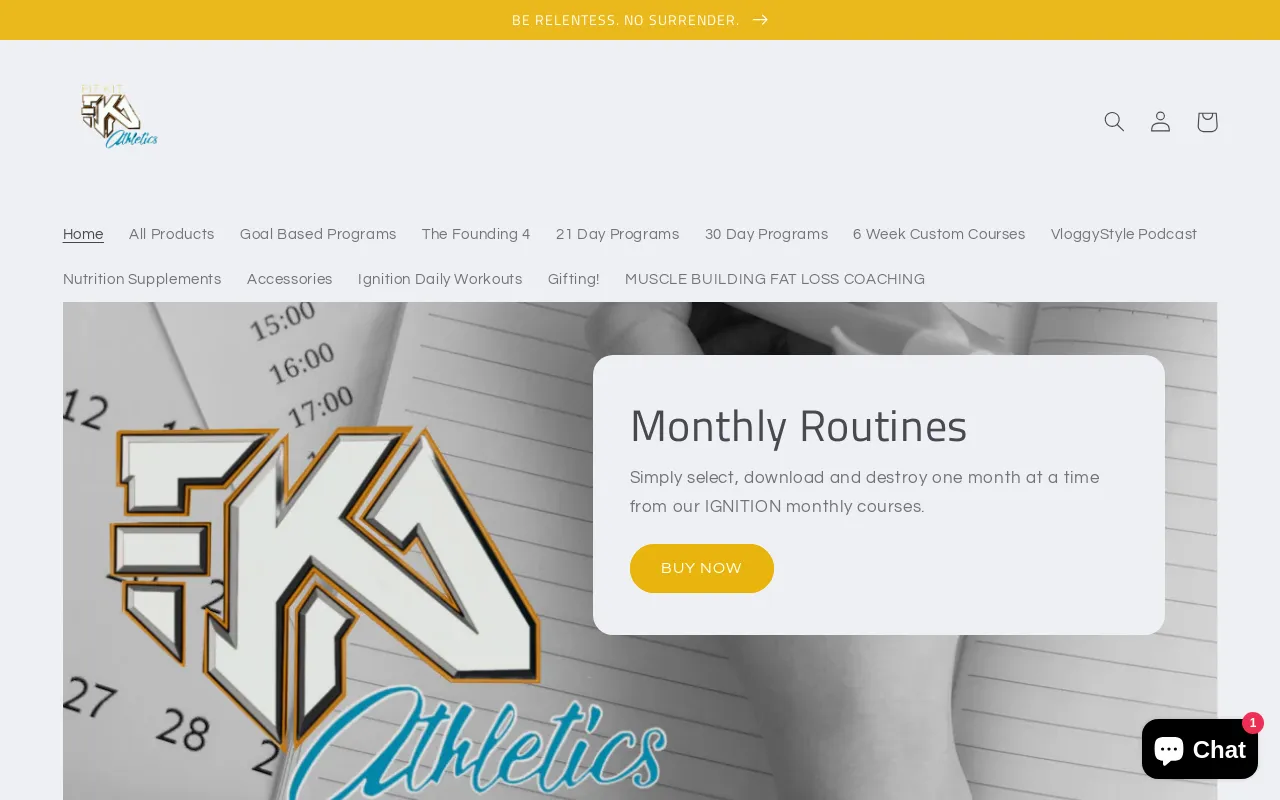 FIT KIT ATHLETICS website screenshot