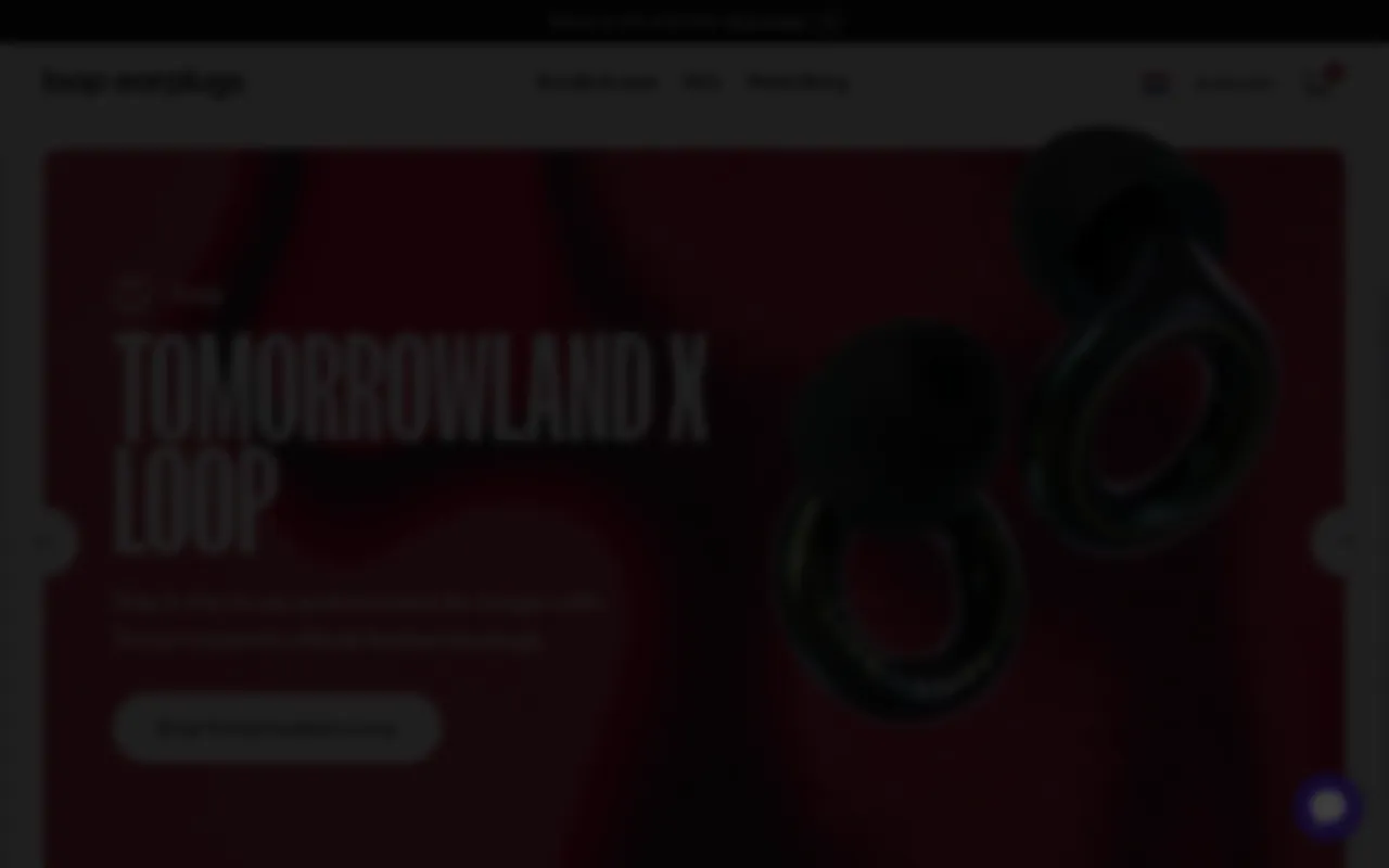 Your life, your volume – Loop Earplugs website screenshot