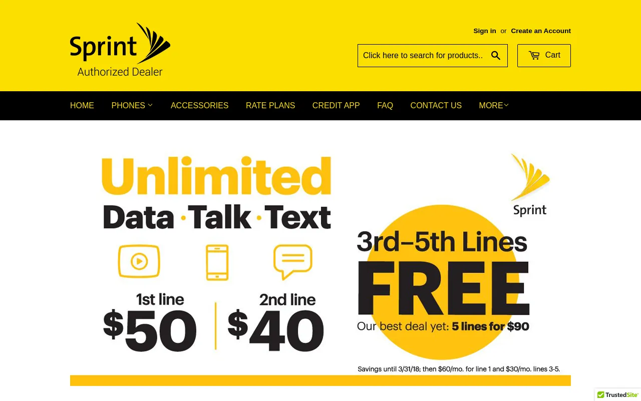 sprint-wireless.myshopify.com screenshot