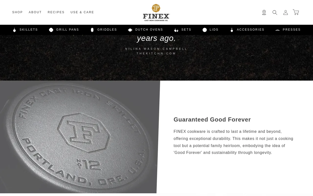 FINEX Cast Iron Cookware Co. screenshot