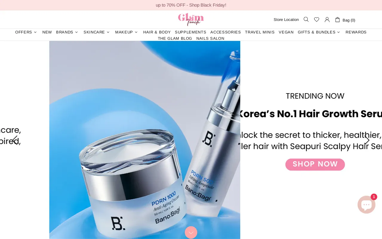 Glam Touch website screenshot