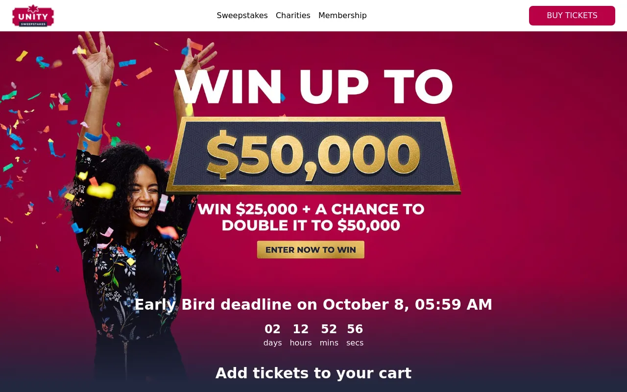 UNITY SWEEPSTAKES screenshot