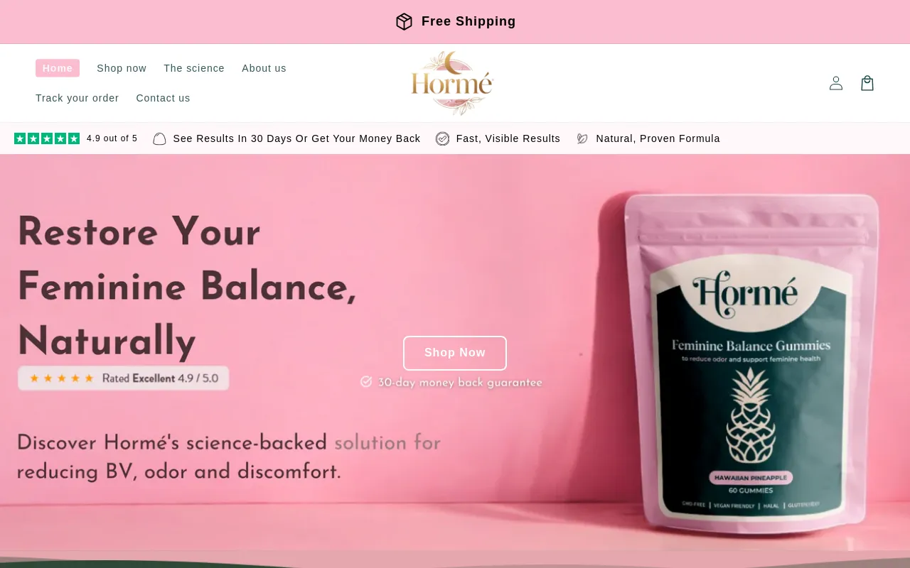 tryhorme.com – Hormé screenshot