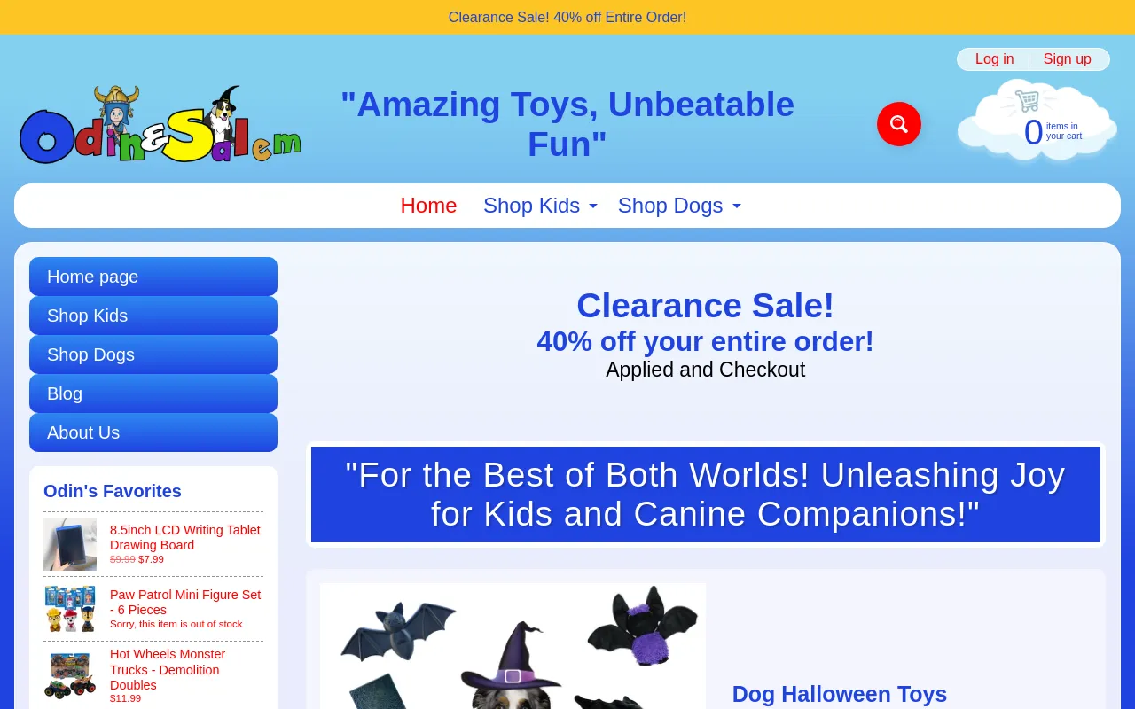 Odin & Salem website screenshot