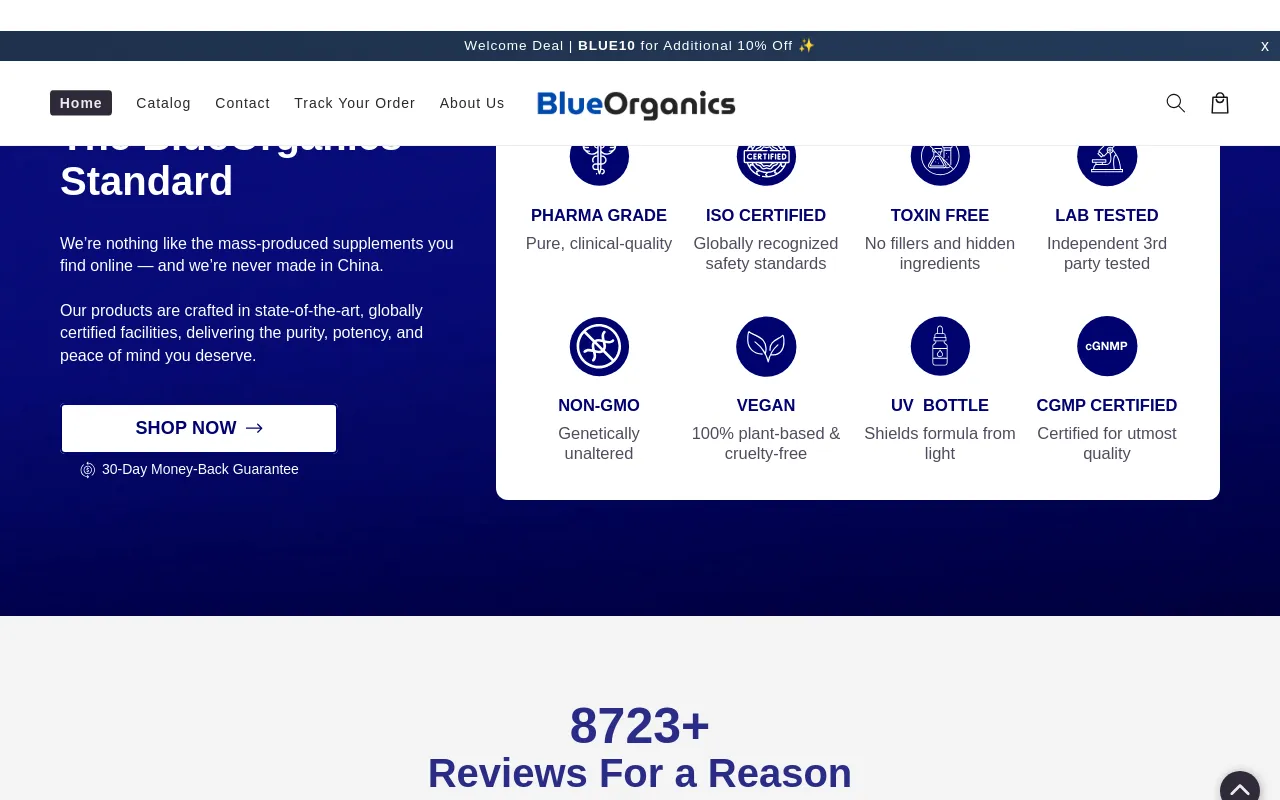 BlueOrganics screenshot