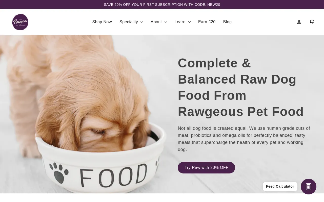 Rawgeous Pet Food screenshot