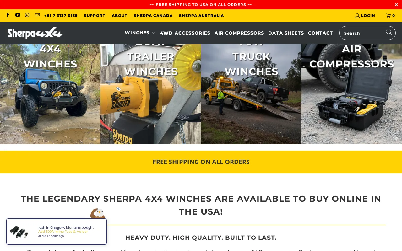 Sherpa Winches USA screenshot