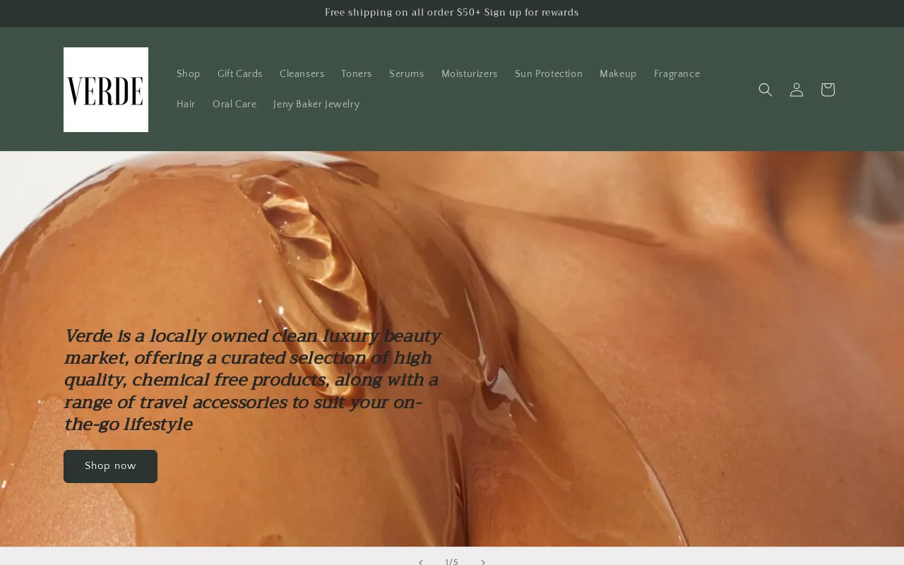 Shop Verde Market website screenshot