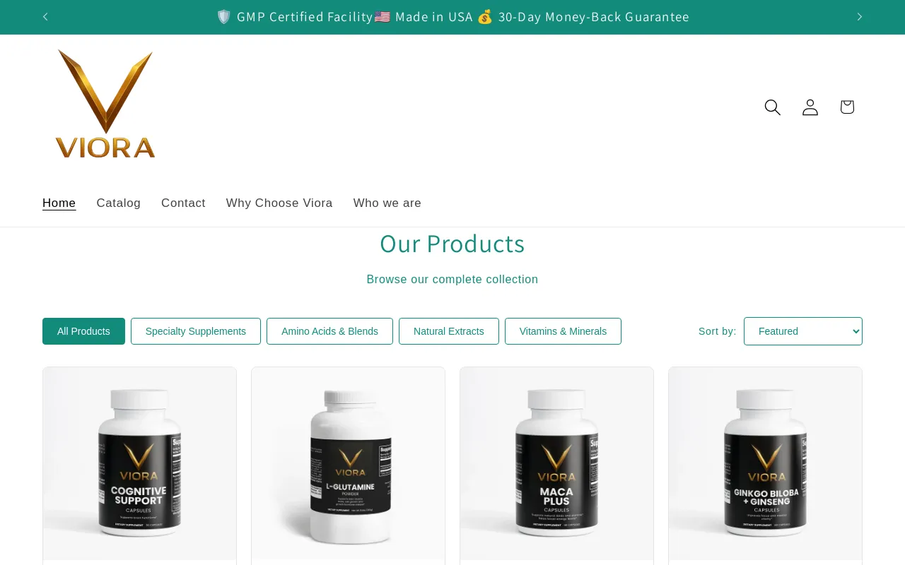 Viora Nutrition website screenshot