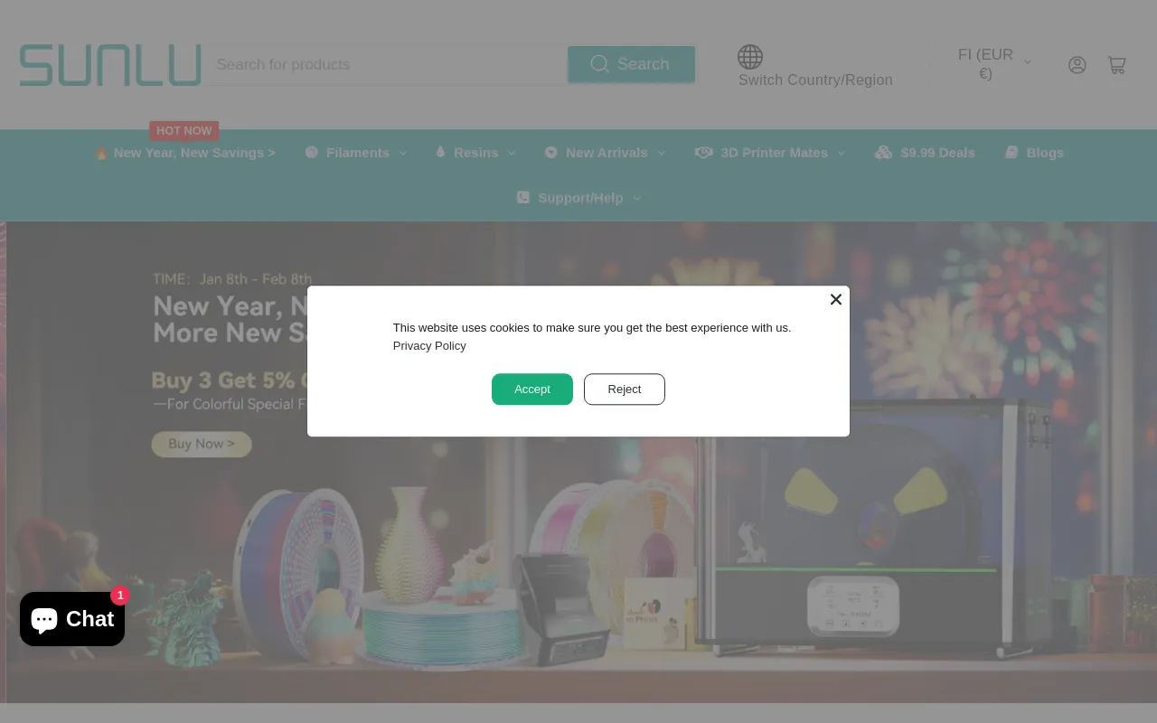 Affordable 3D Printing Filaments and Resins screenshot