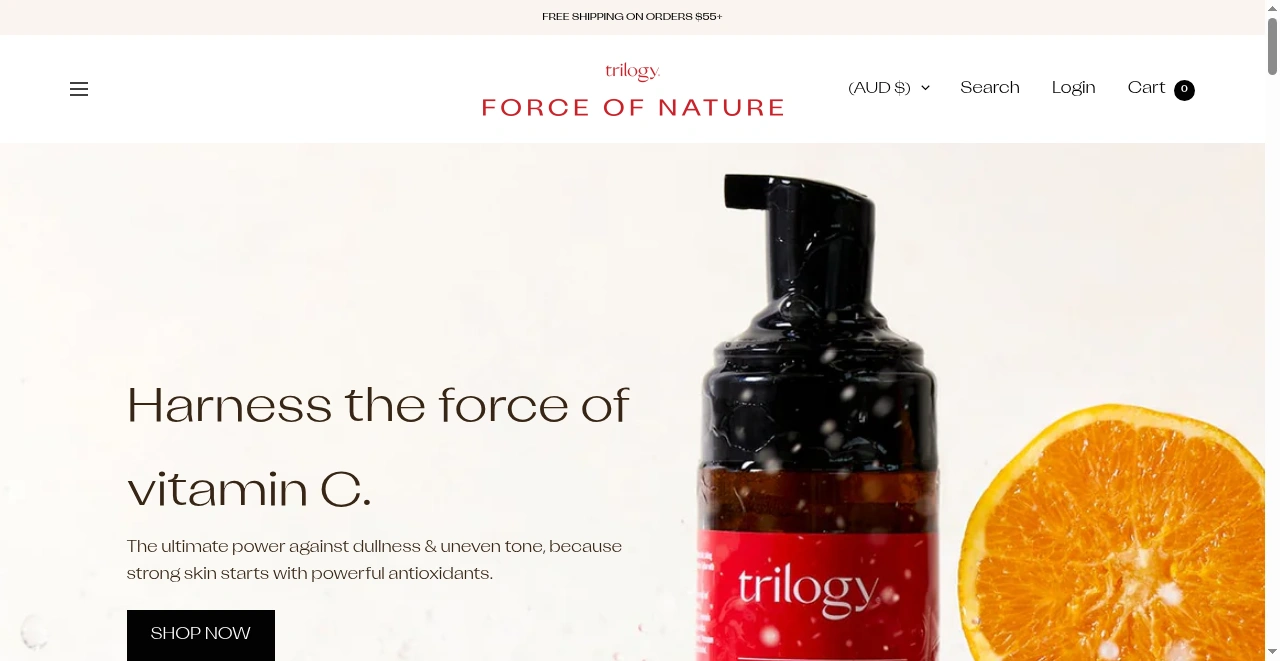 Trilogy Natural Products AU screenshot