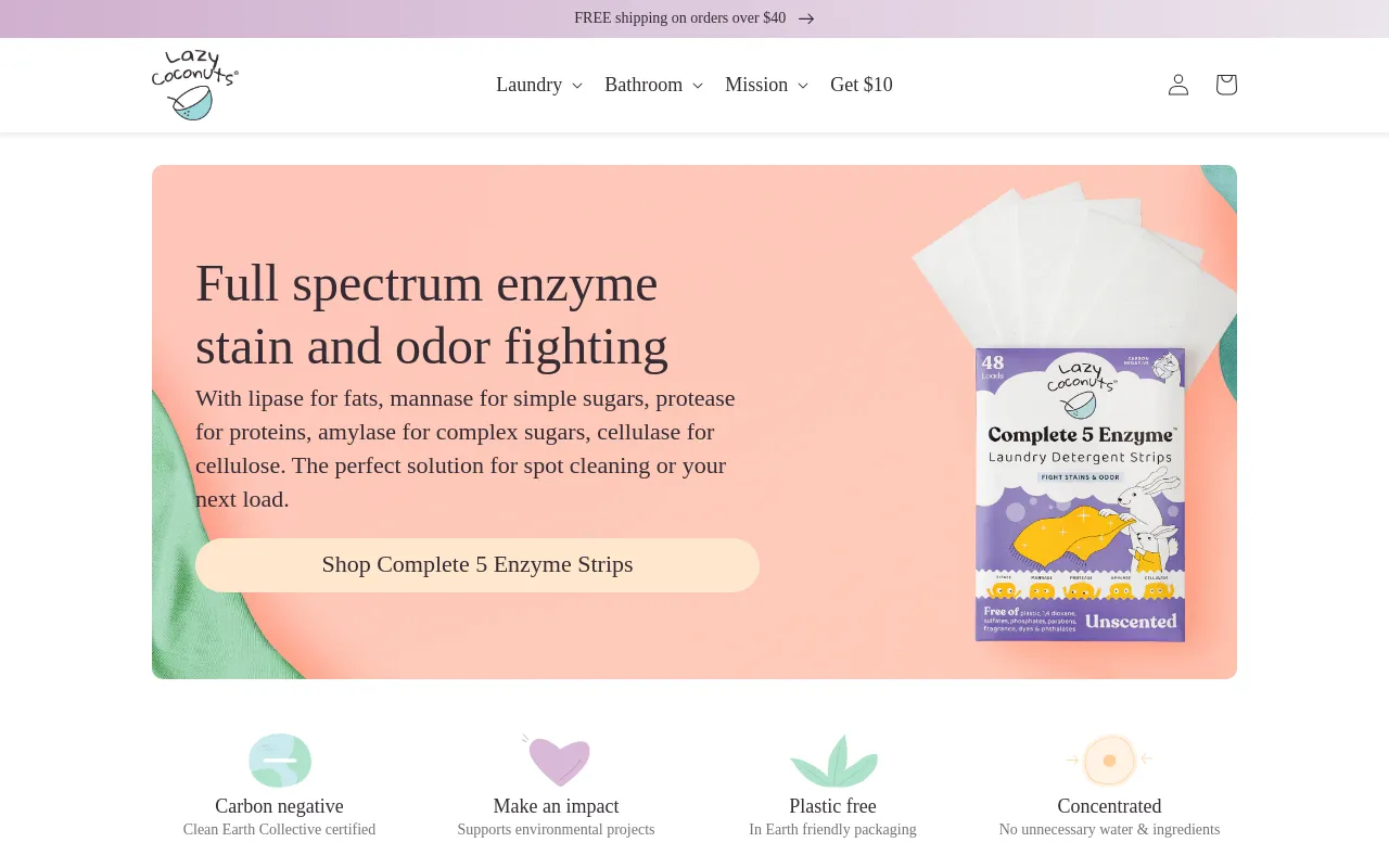 Lazy Coconuts website screenshot