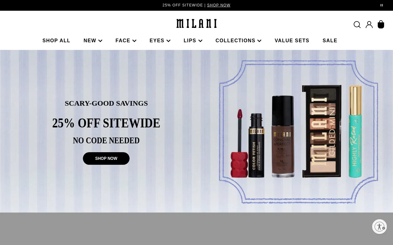 Milani Cosmetics screenshot