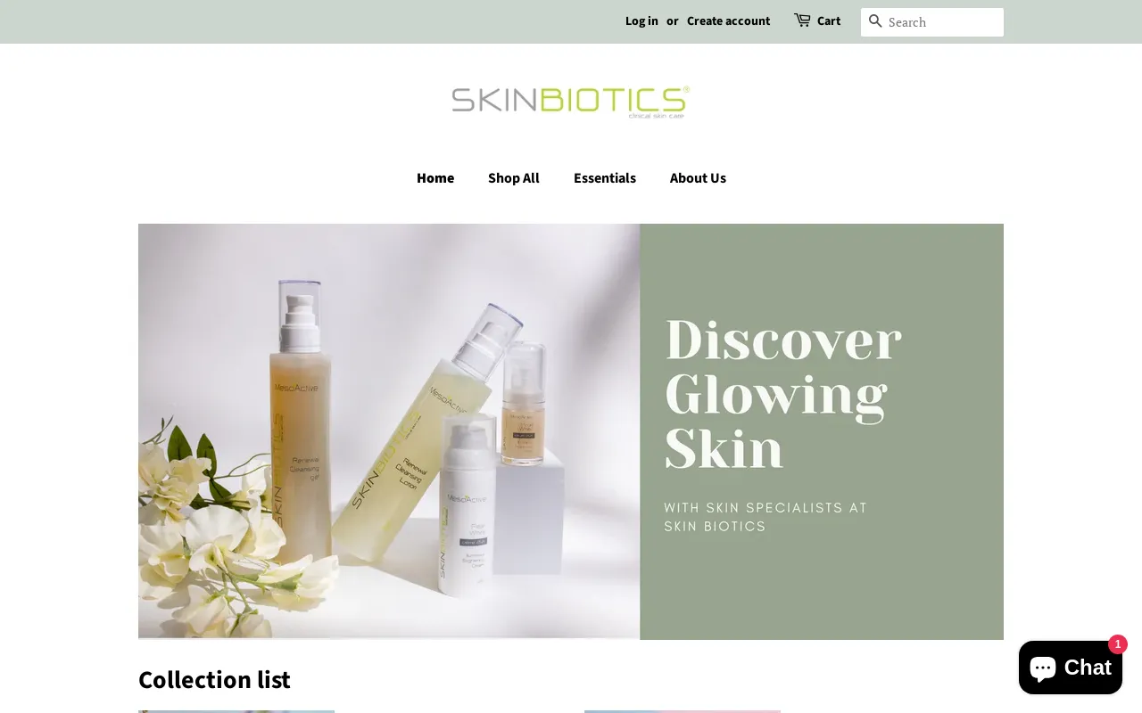 Skinbiotics UK website screenshot