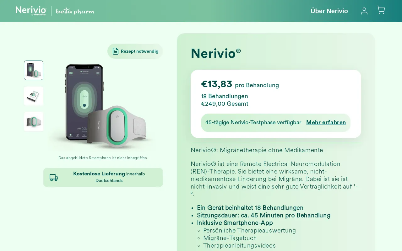 Nerivio Deutschland screenshot
