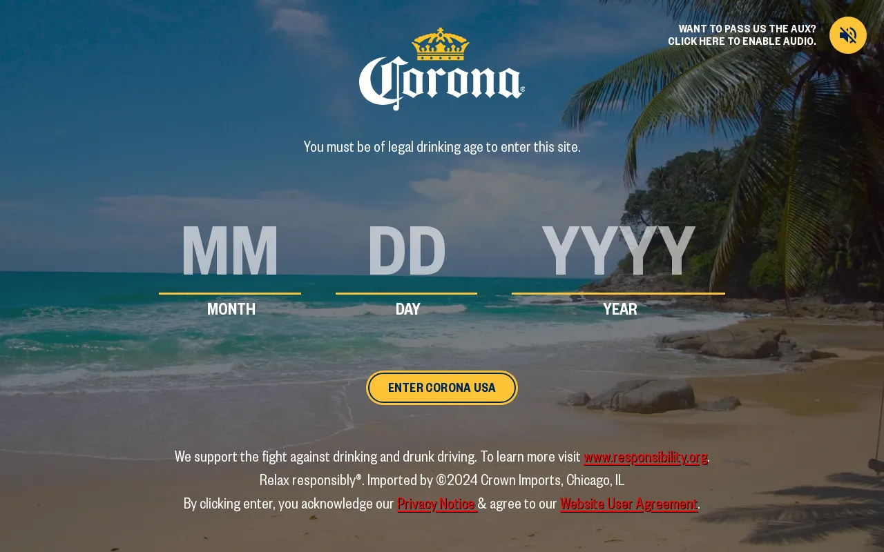 Corona® USA screenshot
