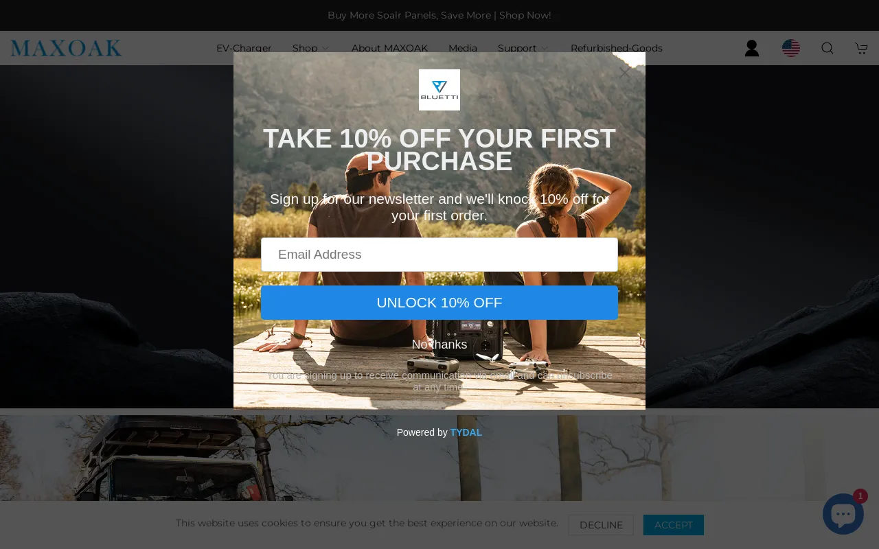 Maxoak website screenshot