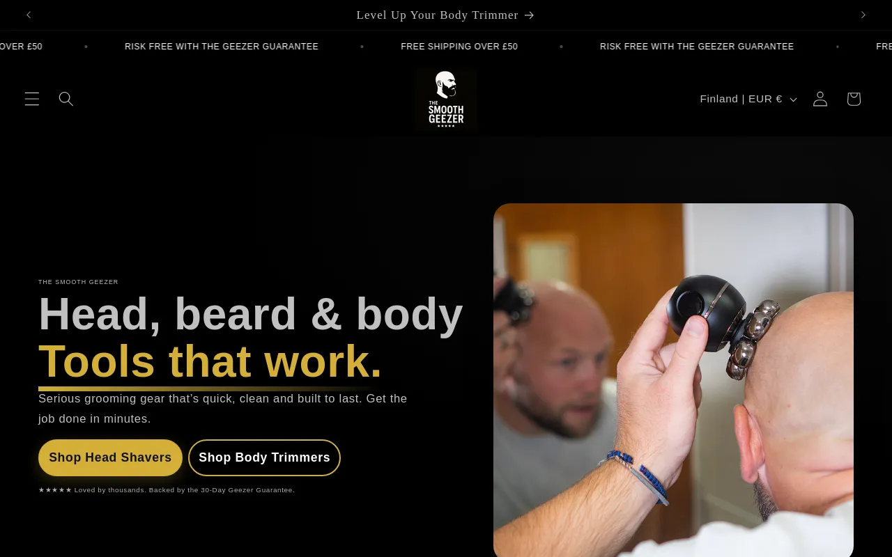 The Smooth Geezer website screenshot