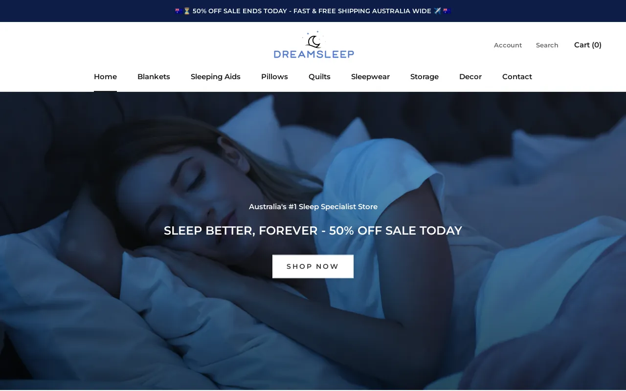 DREAMSLEEP AUSTRALIA screenshot