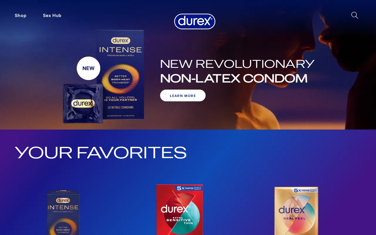 Durex USA screenshot