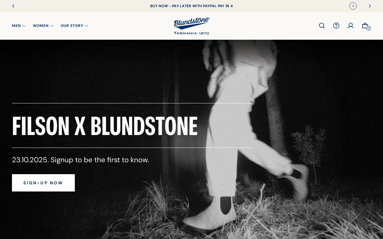 Blundstone USA screenshot