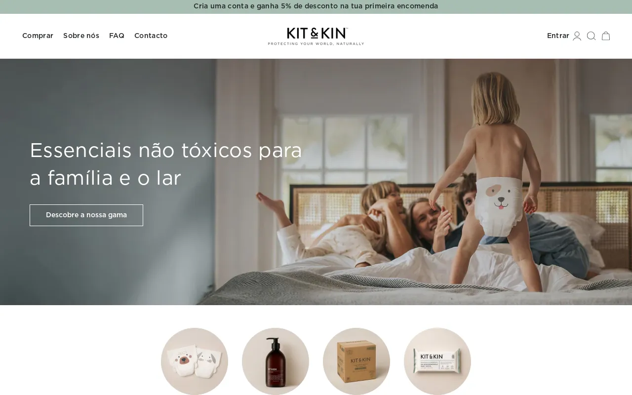 Kit and Kin website screenshot