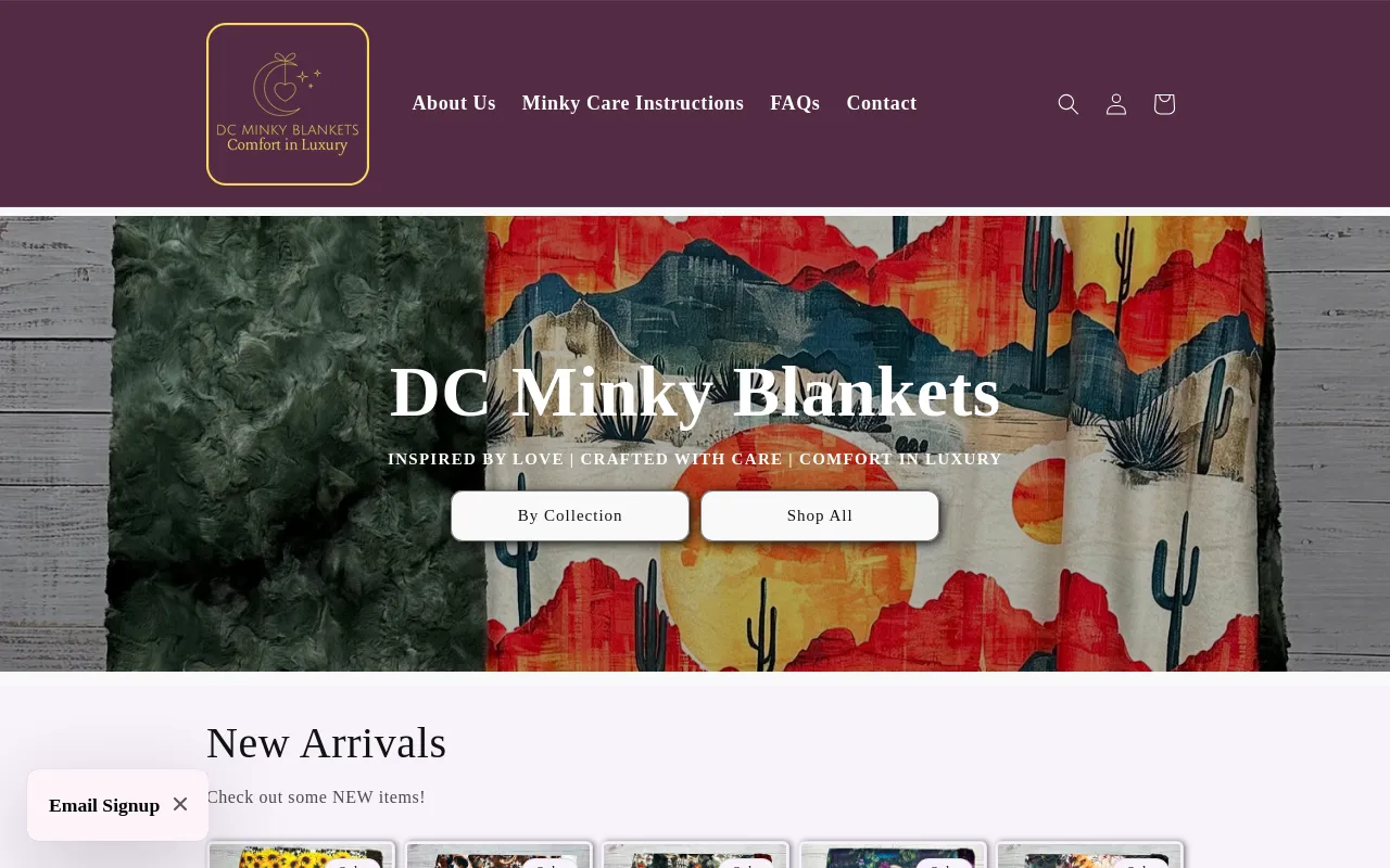 DCMinkyBlankets screenshot