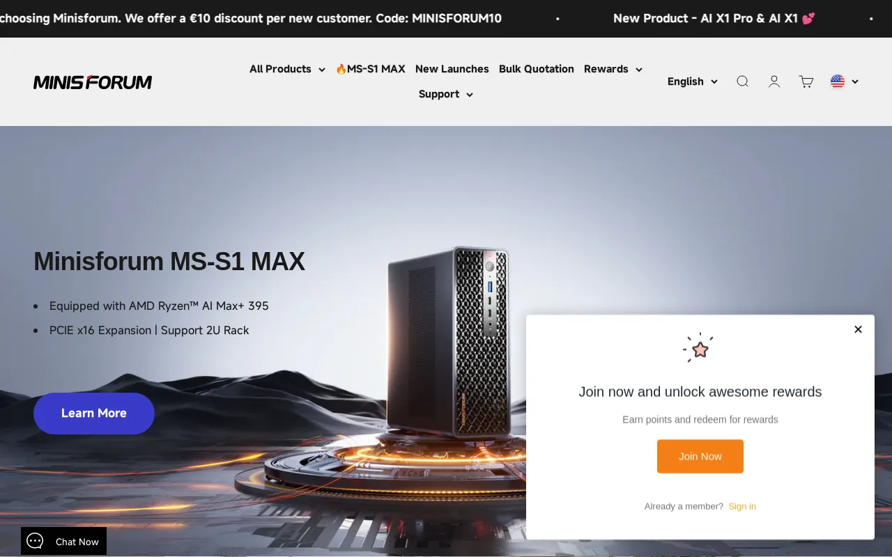 Minisforum EU screenshot