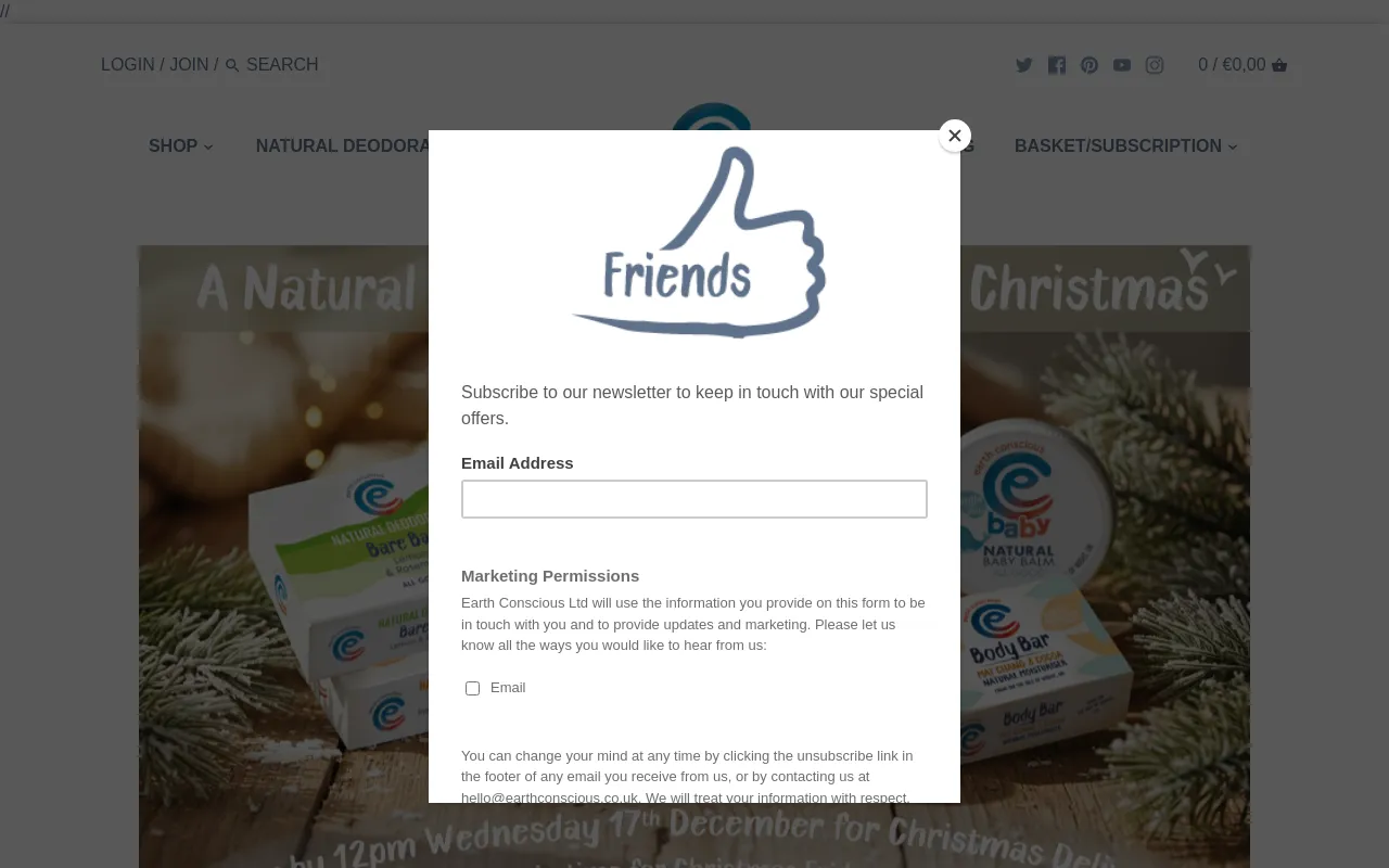 Earth Conscious website screenshot