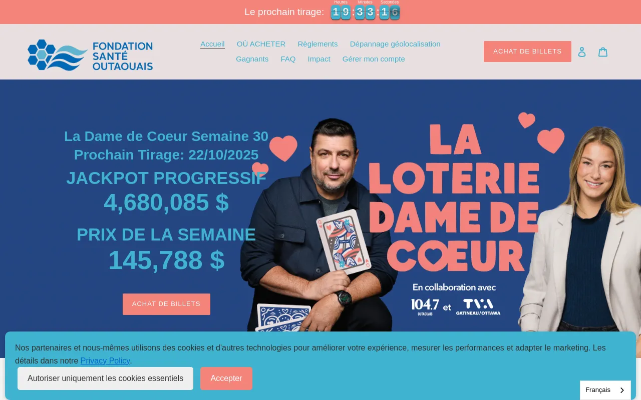Fondation Santé Outaouais website screenshot