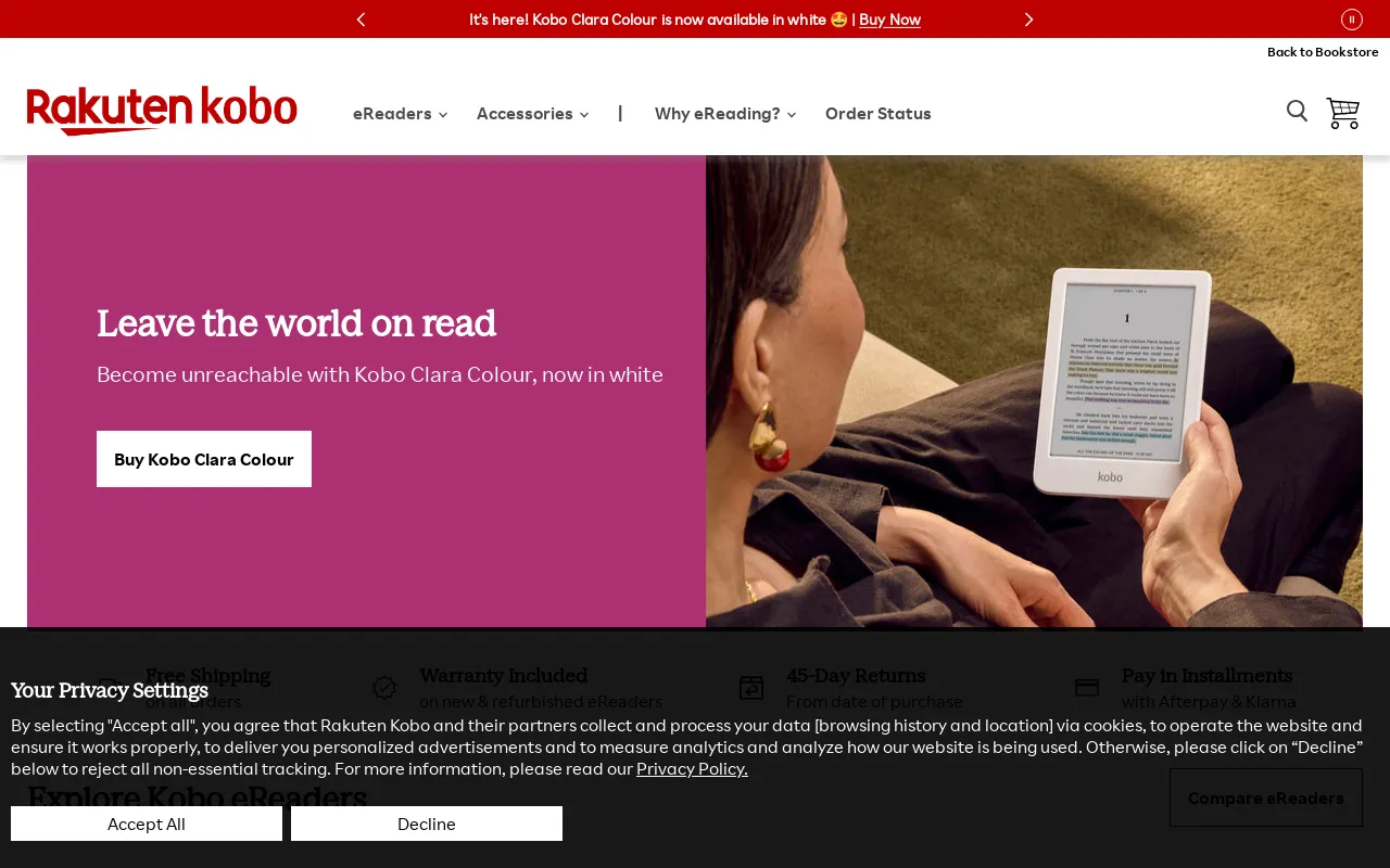 Rakuten Kobo eReader Store screenshot