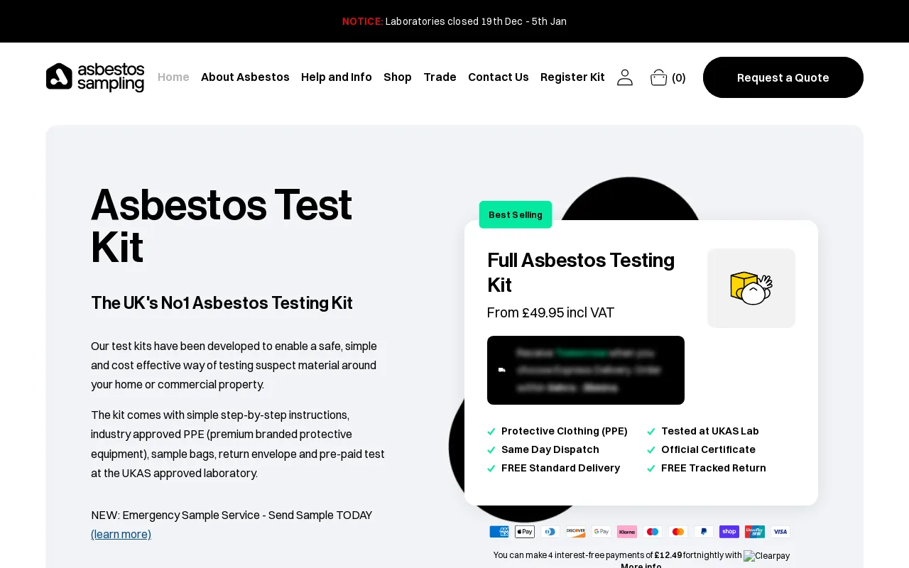 Asbestos-Sampling.com screenshot