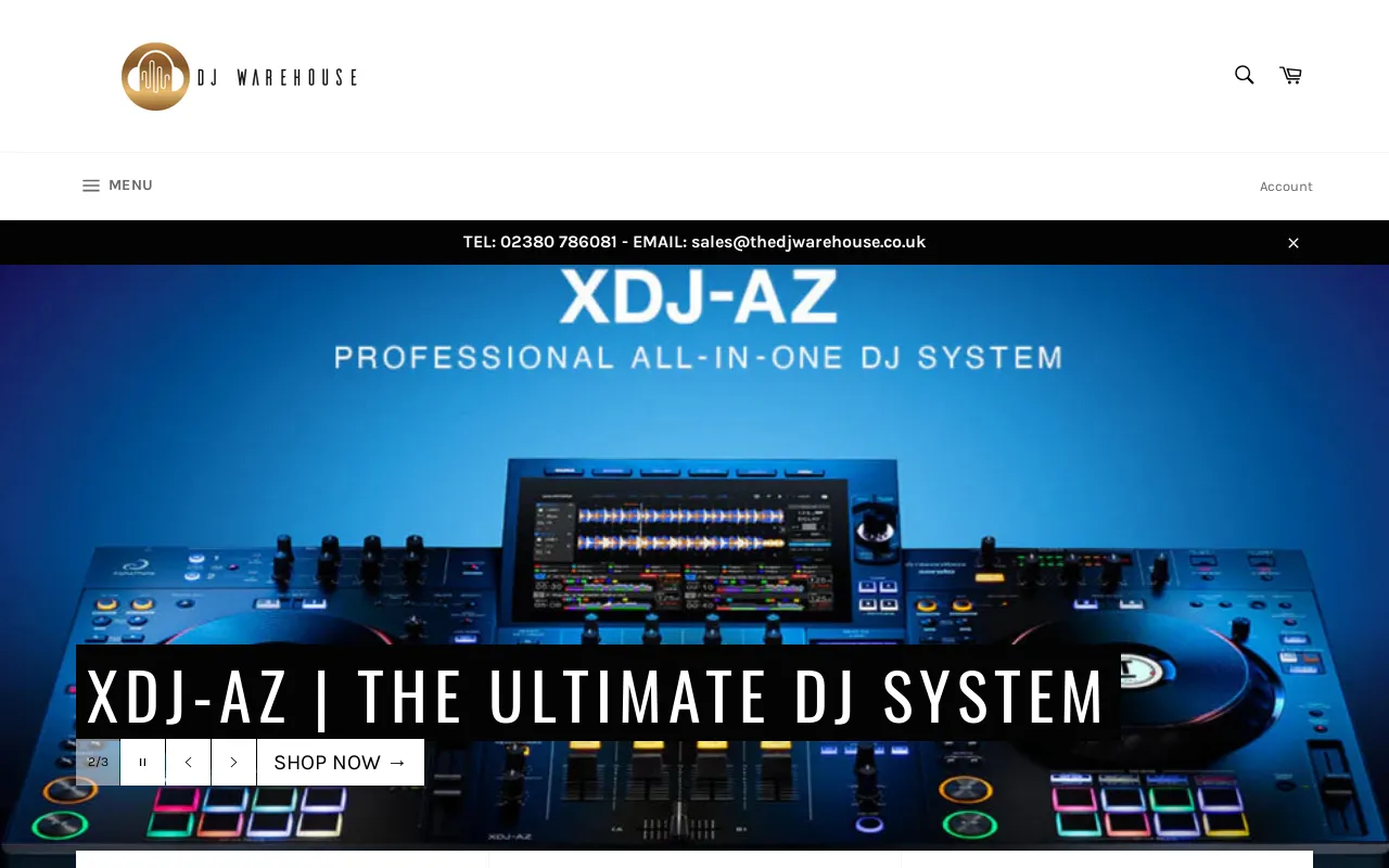 THEDJWAREHOUSE website screenshot