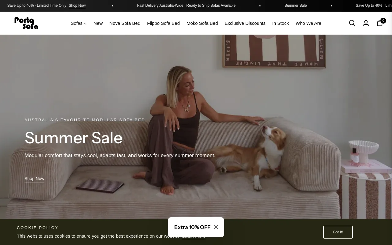 PortaSofa website screenshot