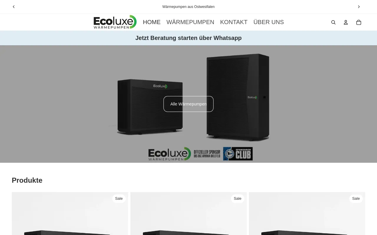 ECOLUXE WÄRMEPUMPEN screenshot