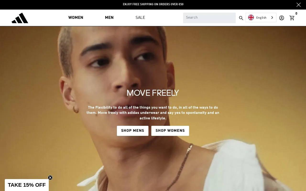 ADIDAS UNDERWEAR screenshot