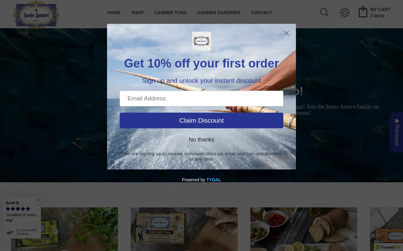 Santo Amaro - Canned Tuna & Sardines from Portugal - Pole & Line Caught Wild Tuna & European Sardines - Authentic Artisanal Fishing Tradition screenshot