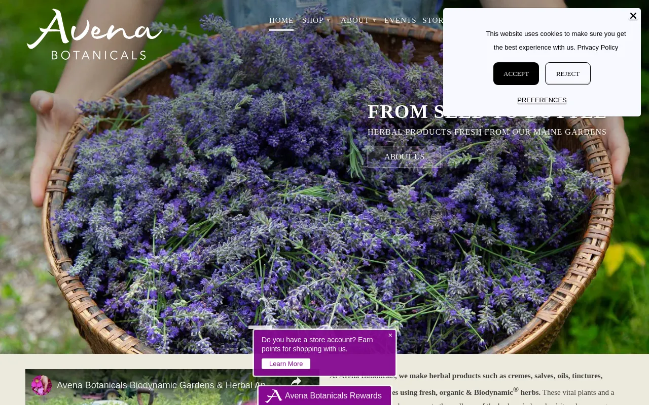 Avena Botanicals screenshot