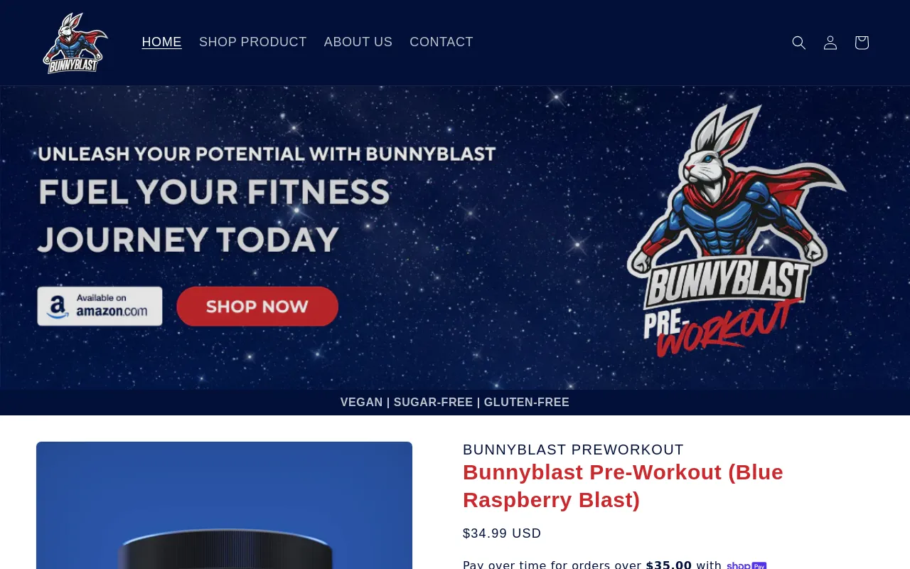 BunnyBlast Preworkout screenshot