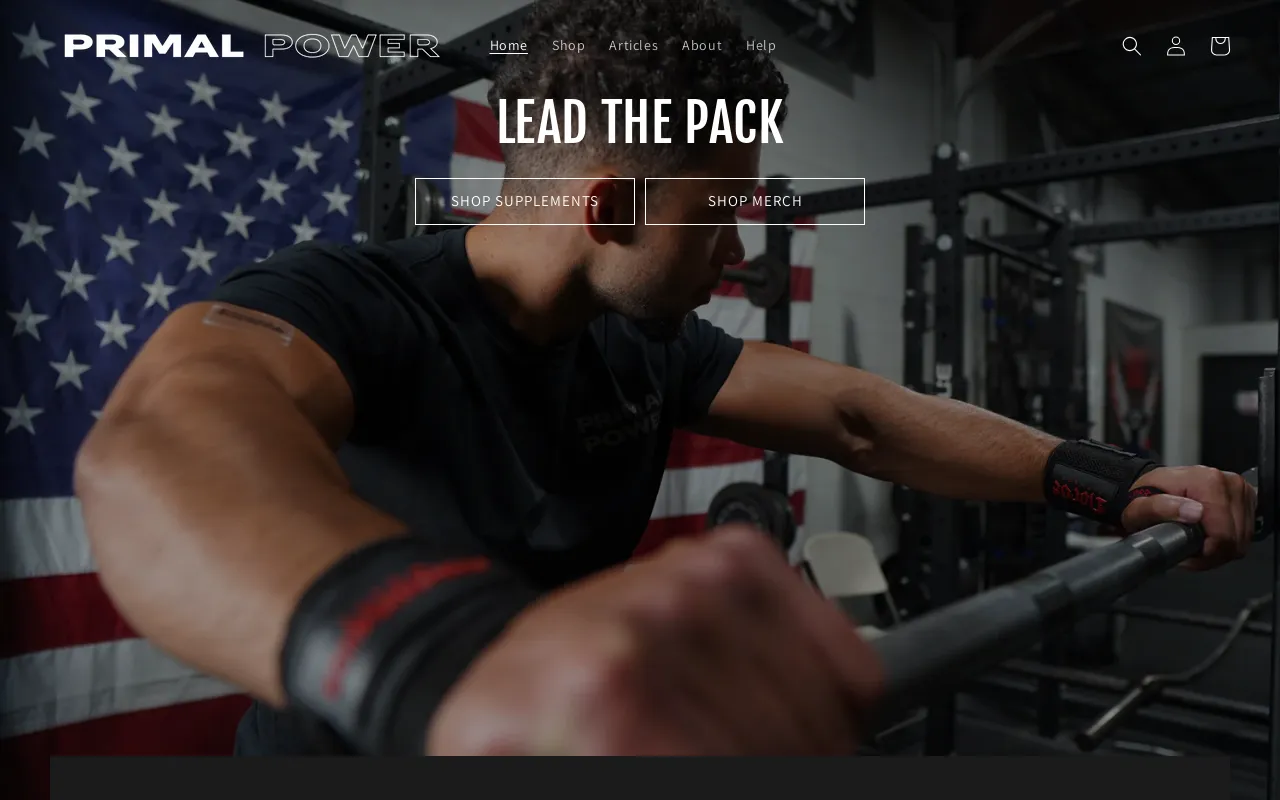 Primal Power Supplements website screenshot