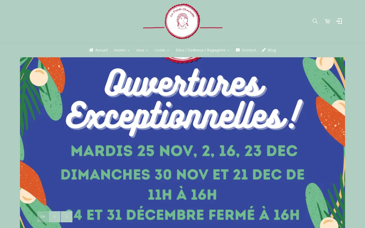 La Petite Charlotte website screenshot