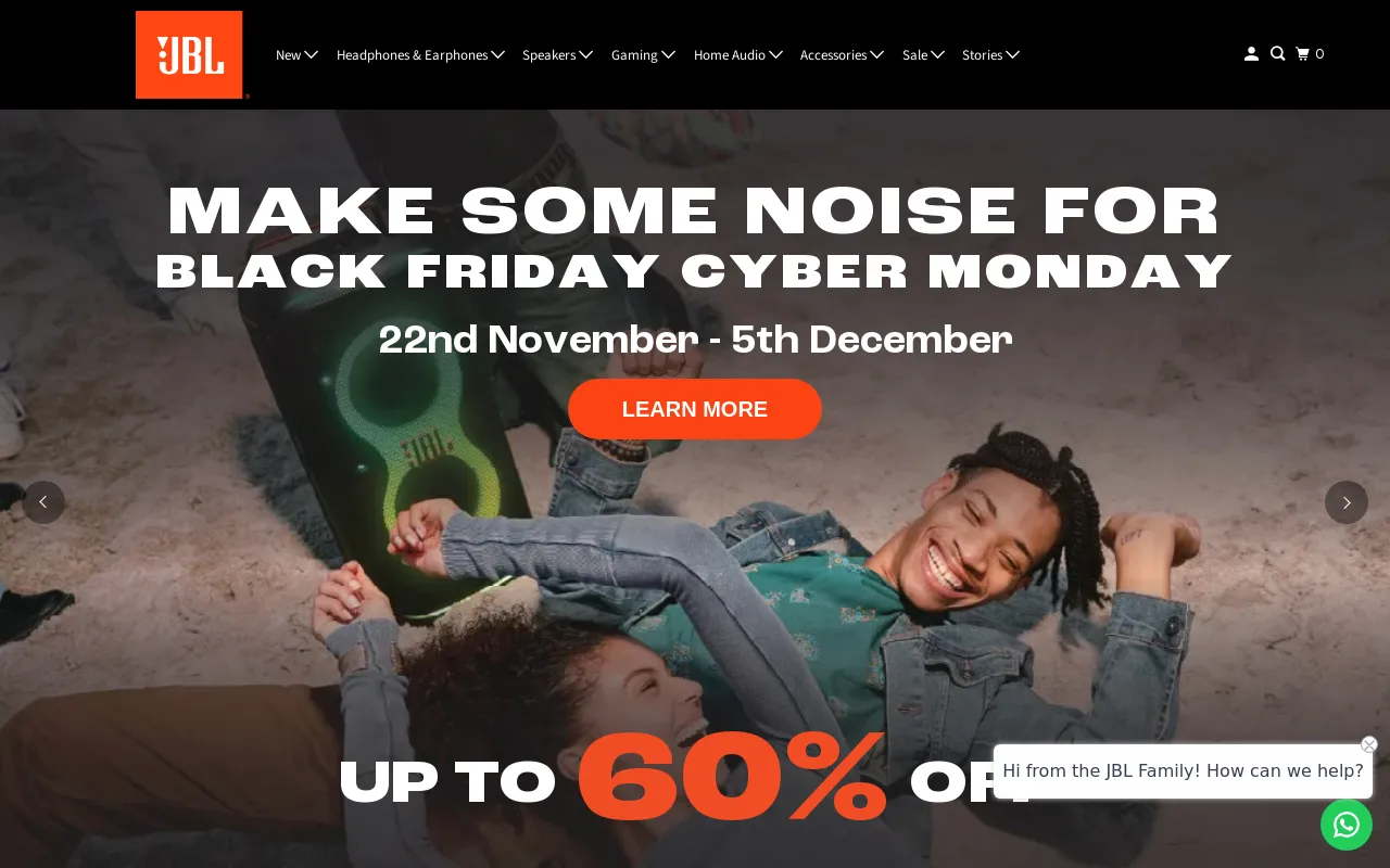 JBL Singapore website screenshot