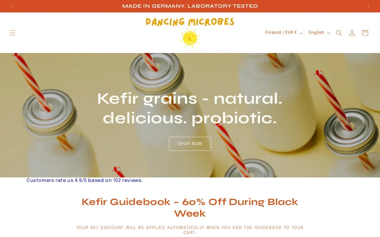 Dancing Microbes website screenshot