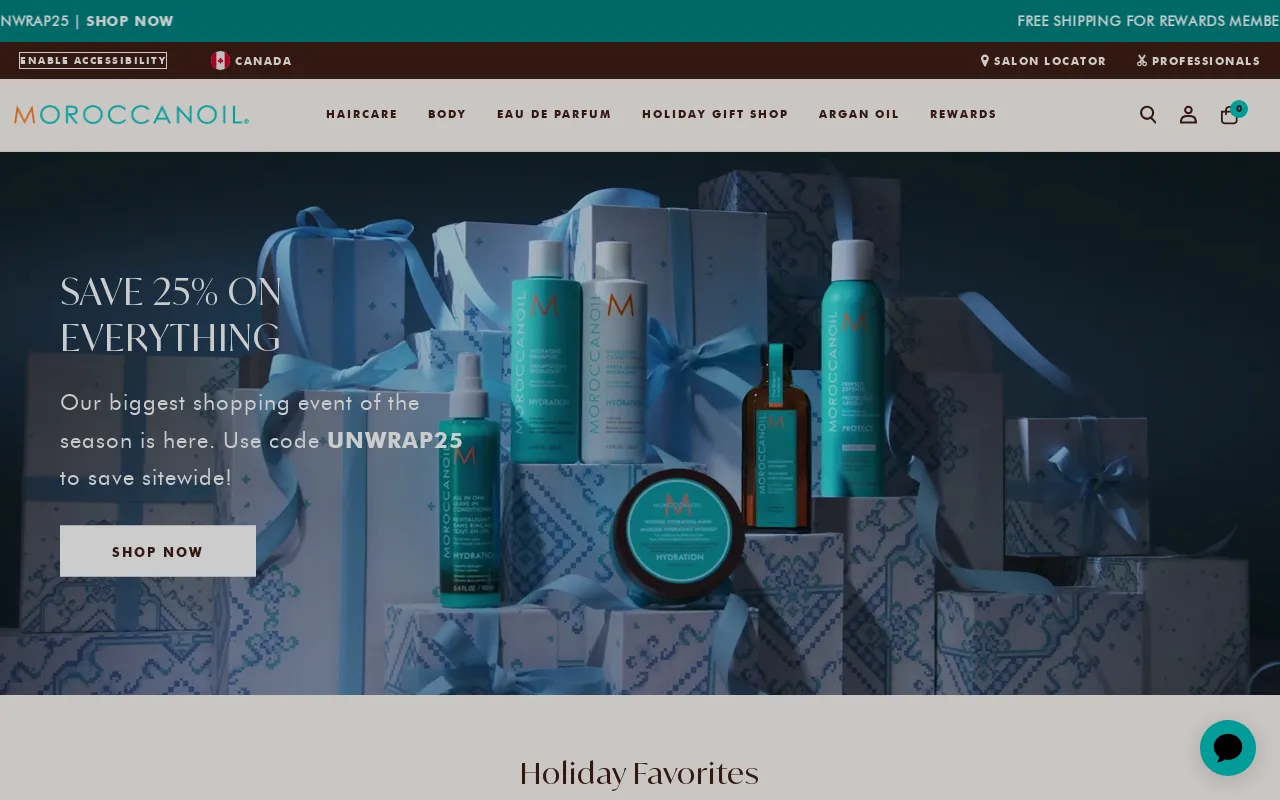 Moroccanoil Canada screenshot