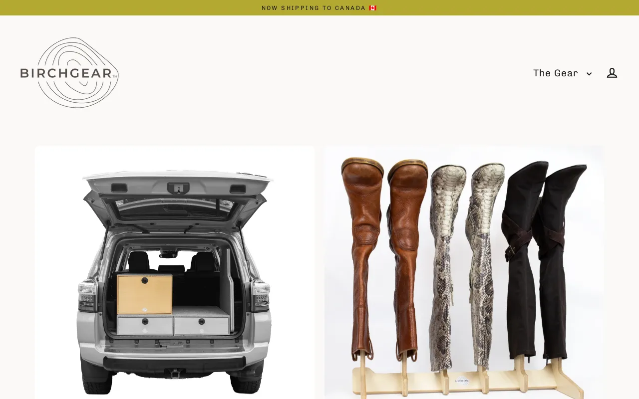 BirchGear website screenshot