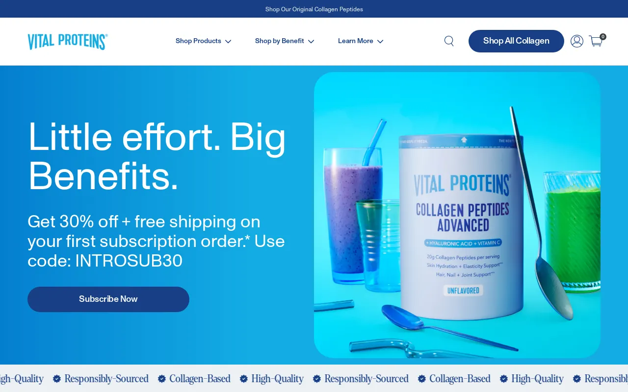 Vital Proteins screenshot