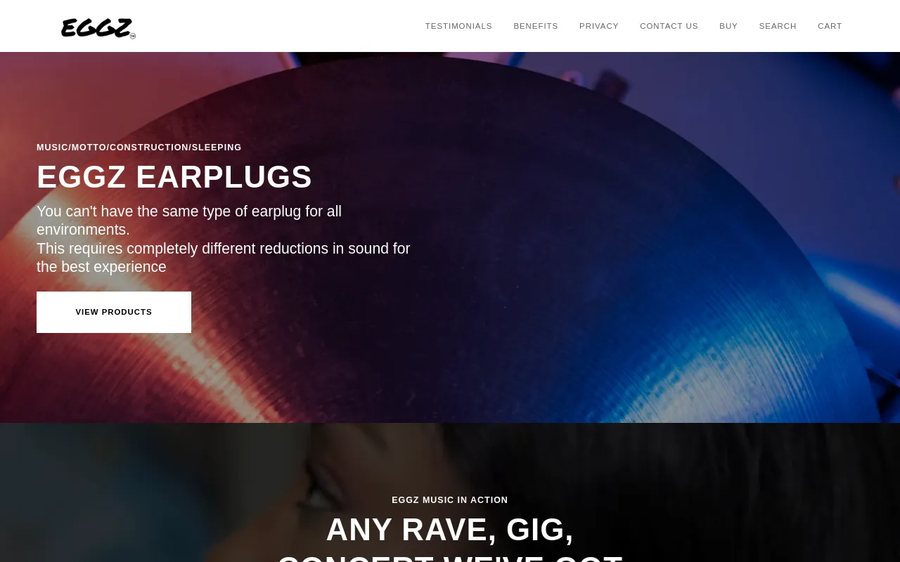 Eggz earplugs screenshot